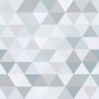 Papel De Parede Adesivo Geométrico Triângulos Cinza Quarto 2,