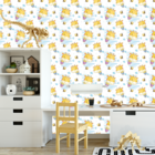 Papel De Parede Adesivo Girafa Baby Com Abelinha  Bebê 18m