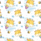 Papel De Parede Adesivo Girafa Baby Com Abelinha  Bebê 6m