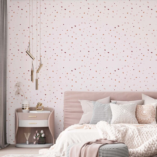 Papel De Parede Adesivo Granilite Rosa Claro 2,00m