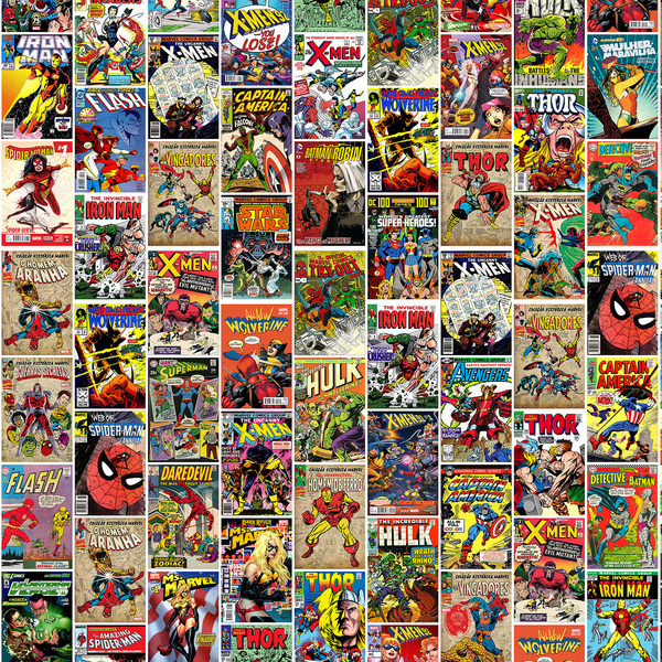 Papel De Parede Adesivo Heróis Quadrinhos Lavável Quarto