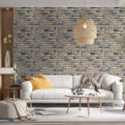 Papel De Parede Adesivo Imitando Tijolo Cinza E Bege 9mx50cm