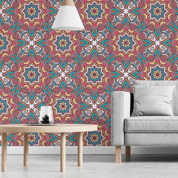 Papel De Parede Adesivo Indiano Colorido N03036 0,48x2,5m | Leroy Merlin