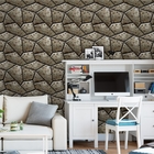 Papel De Parede Adesivo Industrial Aço Geométrico 12m