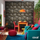 Papel De Parede Adesivo Industrial Aço Geométrico 9m