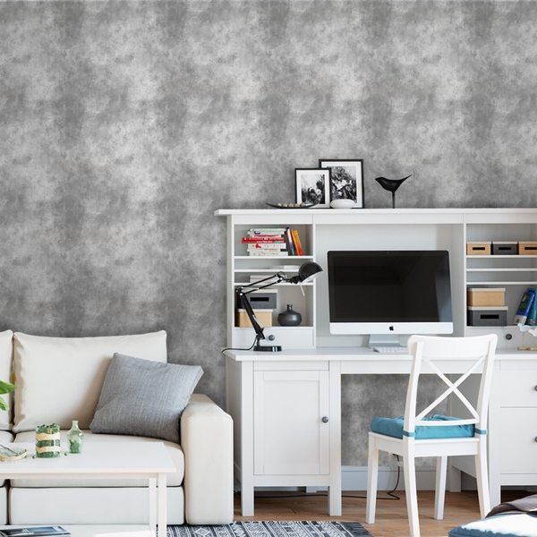 Papel De Parede Adesivo Industrial Cimento Queimado 10 6m