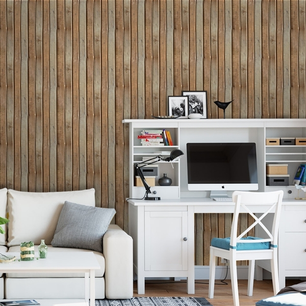 Papel De Parede Adesivo Industrial Madeira Pallet 18m