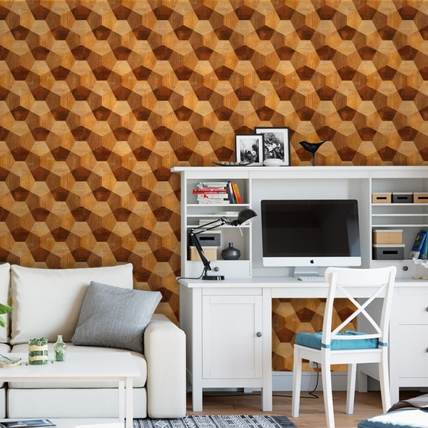 Papel De Parede Adesivo Industrial Piso Madeira 3d 6 12m