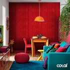 Papel De Parede Adesivo Industrial Vermelho 18m