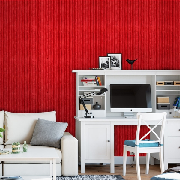 Papel De Parede Adesivo Industrial Vermelho 9m