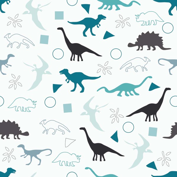 Papel De Parede Adesivo Infantil  Menino Dinossauros Azul 1mx