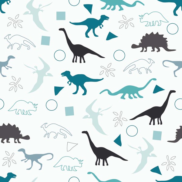 Papel De Parede Adesivo Infantil  Menino Dinossauros Azul 3mx