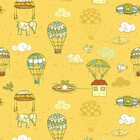 Papel De Parede Adesivo Infantil Amarelo  Balões  Casinhas  E