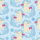 Papel De Parede Adesivo Infantil Azul Cavalinho Colorido  Flo