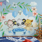 Papel De Parede Adesivo Infantil Baby Animais Menino Quarto