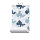 Papel De Parede Adesivo Infantil Baleias N015020 0,58x3,00m