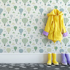 Papel De Parede Adesivo Infantil Balões Verde E Azul Fosco (2