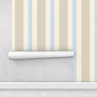 Papel De Parede Adesivo Infantil Bebê Listra Azul Bege Sala