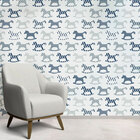 Papel De Parede Adesivo Infantil Cavalos De Brinquedos 60x300