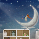 Papel De Parede Adesivo Infantil Céu Azul Estrelado Lavável