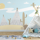 Papel De Parede Adesivo Infantil Deserto Animado Menino 3mts
