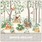 Papel De Parede Adesivo Infantil Floresta Encantada Quarto