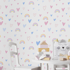 Papel De Parede Adesivo Infantil Lavável Arco Iris Md23