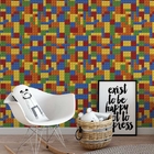 Papel De Parede Adesivo Infantil Lego Coloridos Para Sala E Q