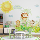 Papel De Parede Adesivo Infantil Lindo Safari Divertido 3mts