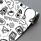 Papel De Parede Adesivo Infantil Media Social Preto Branco