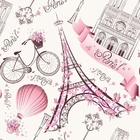 Papel De Parede Adesivo Infantil Menina Paris Rosa Quarto 1mx