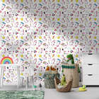 Papel De Parede Adesivo Infantil Menina Unicórnio Colorido 10