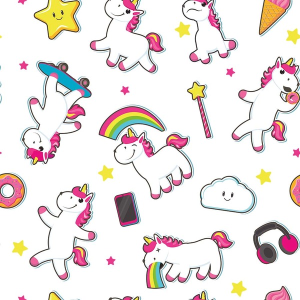 Papel De Parede Adesivo Infantil Menina Unicórnio Colorido 2,