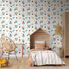 Papel De Parede Adesivo Infantil Menino Astronauta Espaço 10m