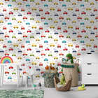 Papel De Parede Adesivo Infantil Menino Carros Coloridos 2,5m