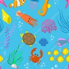 Papel De Parede Adesivo Infantil Menino Frutos Do Mar Quarto