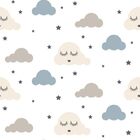 Papel De Parede Adesivo Infantil Menino Nuvem Chuva De Amor 1