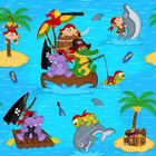 Papel De Parede Adesivo Infantil Menino Piratas Fundo Azul 3m