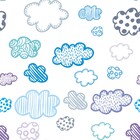 Papel De Parede Adesivo Infantil Nuvens Coloridas  Desenho Fo
