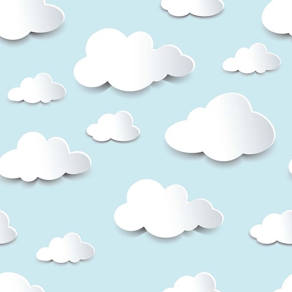 Papel De Parede Adesivo Infantil Nuvens Decoração Quarto 9mx5