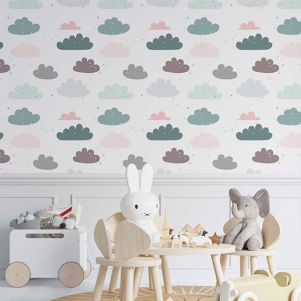 Papel De Parede Adesivo Infantil Nuvens N014115