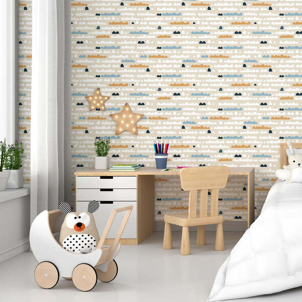 Papel De Parede Adesivo Infantil Nuvens N015019 0,58x3,00m
