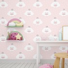 Papel De Parede Adesivo Infantil Nuvens Rosas Inf307 - 3,00m