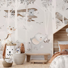 Papel De Parede Adesivo Infantil Safari Aquarela Claro 3mts