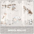 Papel De Parede Adesivo Infantil Safari Aquarela Claro 3mts