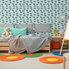 Papel De Parede Adesivo Infantil Trenzinho Azul 2,70x0,57m