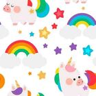 Papel De Parede Adesivo Infantil Unicornio N03030