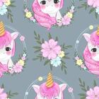 Papel De Parede Adesivo Infantil Unicórnio N07037