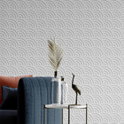 Papel De Parede Adesivo Lavável  Efeito 3d Meia Lua Sala 3m