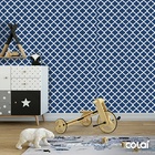 Papel De Parede Adesivo Lavável Abstrato Azul Petróleo 12m